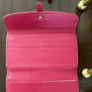Longchamp pink leather wallet pocketbook
